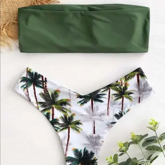 NWOT Coconut Tree Print Bikini - Picture 2 of 10